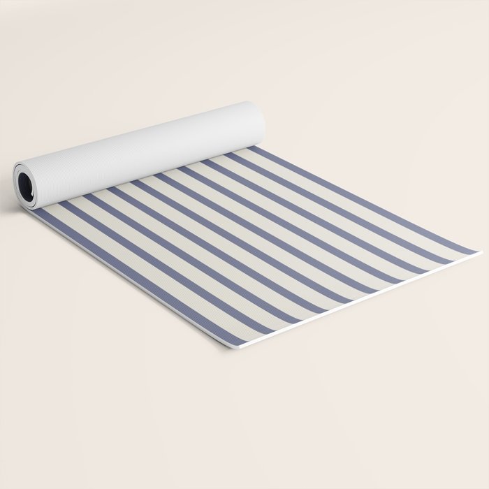 Blue And Cream Striped Yoga Mat Gallery Image 2