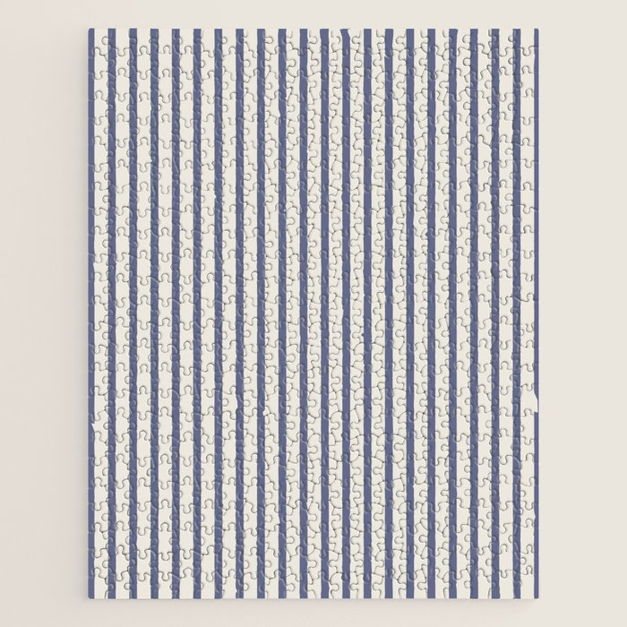 Blue And Cream Striped Jigsaw Puzzle Gallery Image 1