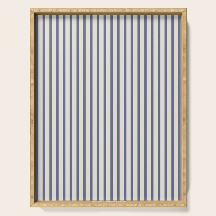 Blue And Cream Striped Serving Tray Gallery Image 1