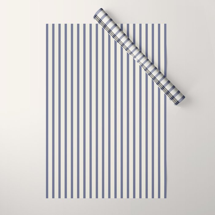 Blue And Cream Striped Wrapping Paper Gallery Image 1