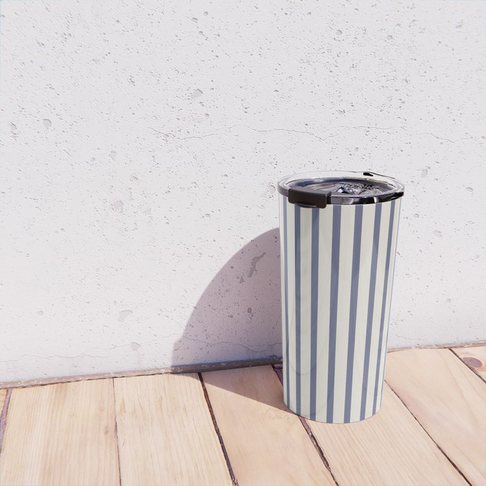 Blue And Cream Striped Travel Mug Gallery Image 4