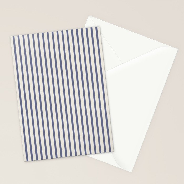 Blue And Cream Striped Stationery Card Gallery Image 2