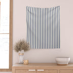 Blue And Cream Striped Wall Tapestry Gallery Image 2