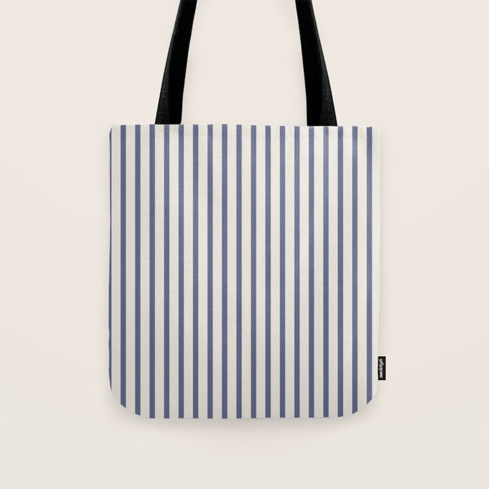 Blue And Cream Striped Tote Bag Gallery Image 1