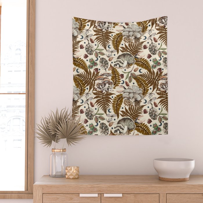 Mushrooms in moon forest A Wall Tapestry Gallery Image 2