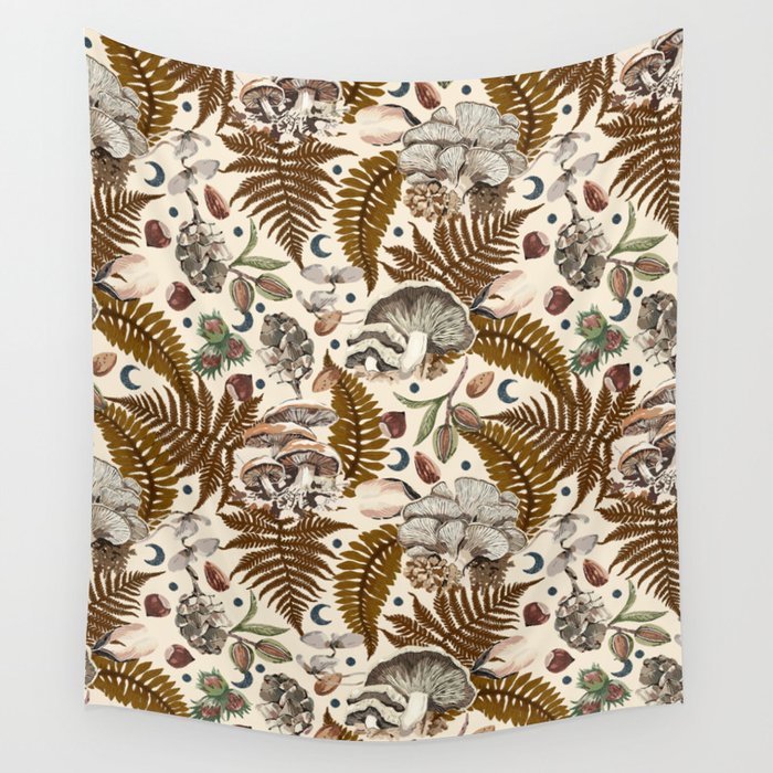 Mushrooms in moon forest A Wall Tapestry Gallery Image 1