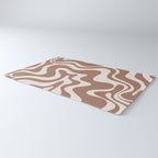 Retro Liquid Swirl Abstract Inspired by PANTONE 17 1230 Color of the Year Mocha Mousse Rug Gallery Image 3