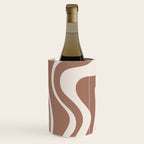 Retro Liquid Swirl Abstract Inspired by PANTONE 17 1230 Color of the Year Mocha Mousse Wine Chiller Gallery Image 2