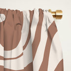 Retro Liquid Swirl Abstract Inspired by PANTONE 17 1230 Color of the Year Mocha Mousse Window Curtain Gallery Image 2