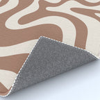 Retro Liquid Swirl Abstract Inspired by PANTONE 17 1230 Color of the Year Mocha Mousse Rug Gallery Image 4
