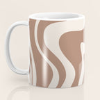 Retro Liquid Swirl Abstract Inspired by PANTONE 17 1230 Color of the Year Mocha Mousse Coffee Mug Gallery Image 3