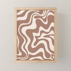 Retro Liquid Swirl Abstract Inspired by PANTONE 17 1230 Color of the Year Mocha Mousse Mini Art Print Gallery Image 1