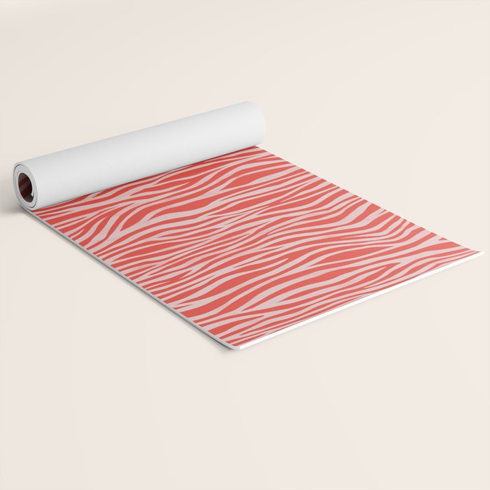 Dopamine Zebra Stripe Animal Print In Red Yoga Mat Gallery Image 2