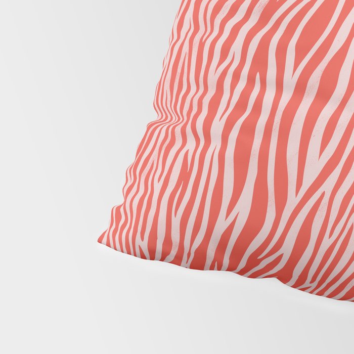 Dopamine Zebra Stripe Animal Print In Red Pillow Sham Gallery Image 4