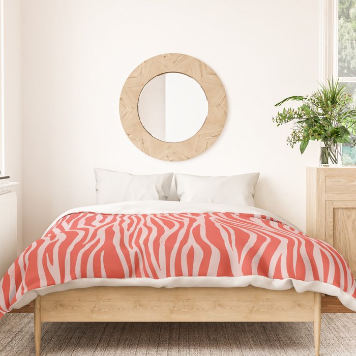 Dopamine Zebra Stripe Animal Print In Red Duvet Cover Gallery Image 3