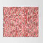 Dopamine Zebra Stripe Animal Print In Red Throw Blanket Gallery Image 2
