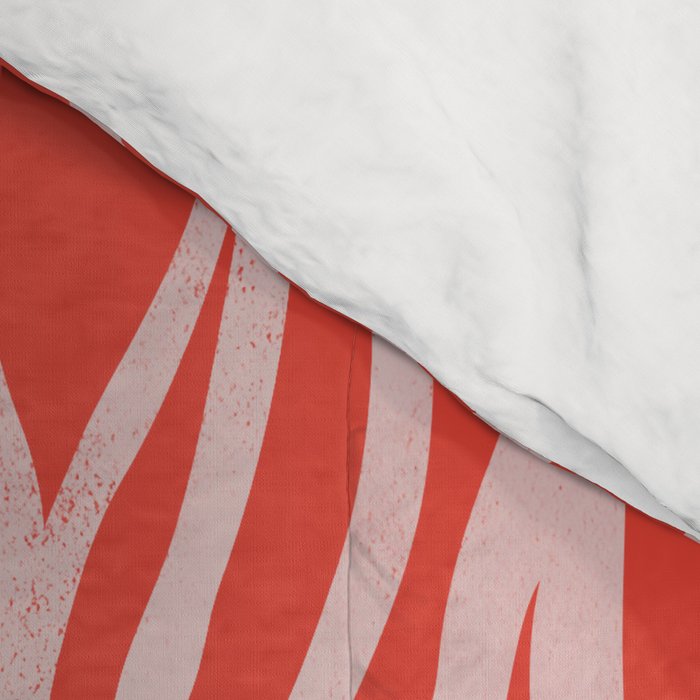 Dopamine Zebra Stripe Animal Print In Red Comforter Gallery Image 4