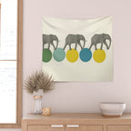 Travelling Elephants Wall Tapestry Gallery Image 2