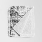 Black And White Collage Of Grunge Newspaper Fragments Throw Blanket Gallery Image 3