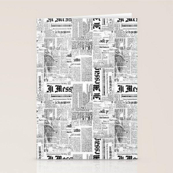 Black And White Collage Of Grunge Newspaper Fragments Stationery Card Gallery Image 2