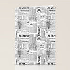 Black And White Collage Of Grunge Newspaper Fragments Stationery Card Gallery Image 2