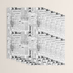 Black And White Collage Of Grunge Newspaper Fragments Wrapping Paper Gallery Image 3