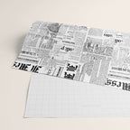 Black And White Collage Of Grunge Newspaper Fragments Wrapping Paper Gallery Image 2