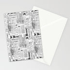 Black And White Collage Of Grunge Newspaper Fragments Stationery Card Gallery Image 2
