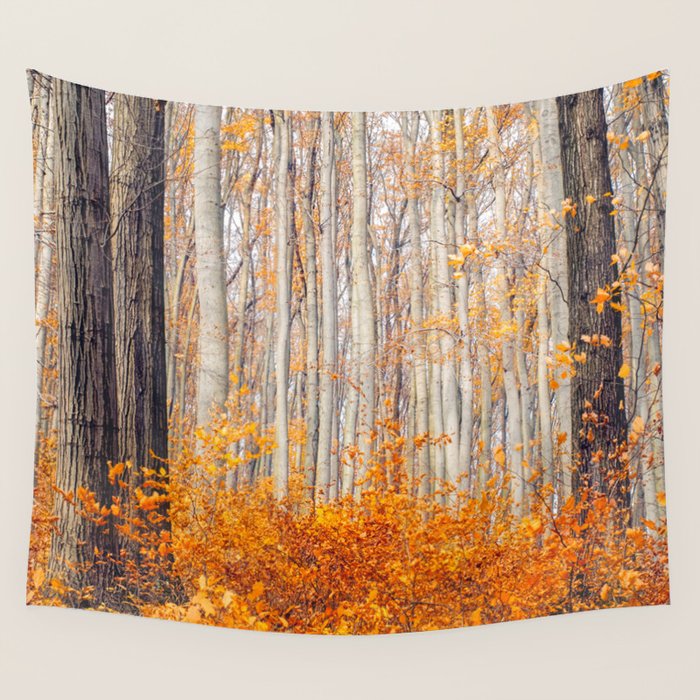 orange autumn Wall Tapestry Gallery Image 4