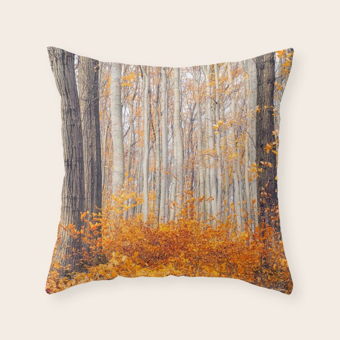 orange autumn Throw Pillow Gallery Image 6