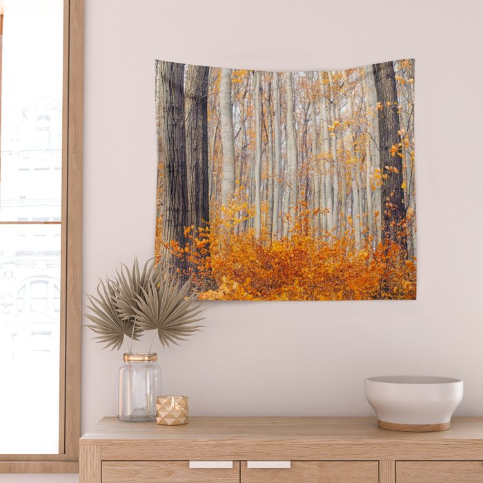 orange autumn Wall Tapestry Gallery Image 2