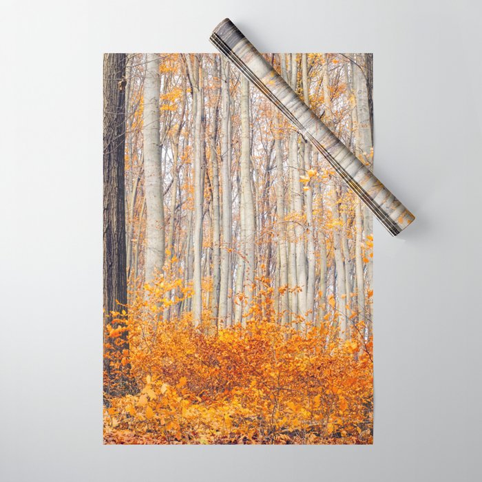 orange autumn Wrapping Paper Gallery Image 1