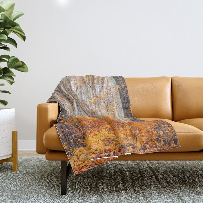 orange autumn Throw Blanket Gallery Image 1