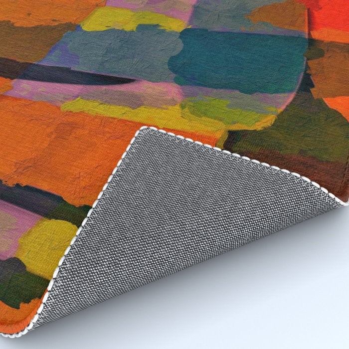 Promises Kept Abstract  Art - red teal orange mahogany olive slate gray Rug Gallery Image 4