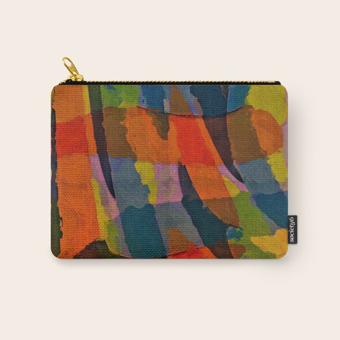 Promises Kept Abstract  Art - red teal orange mahogany olive slate gray Carry All Pouch Gallery Image 1