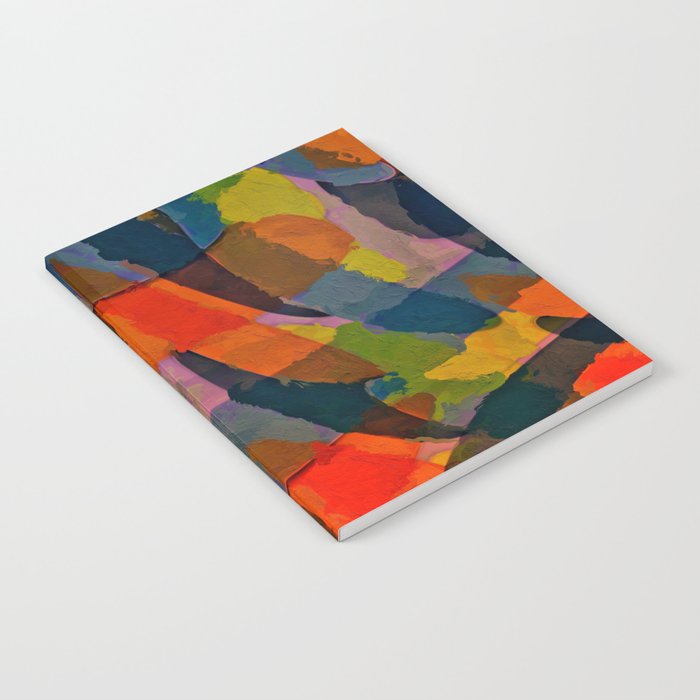 Promises Kept Abstract  Art - red teal orange mahogany olive slate gray Notebook Gallery Image 1