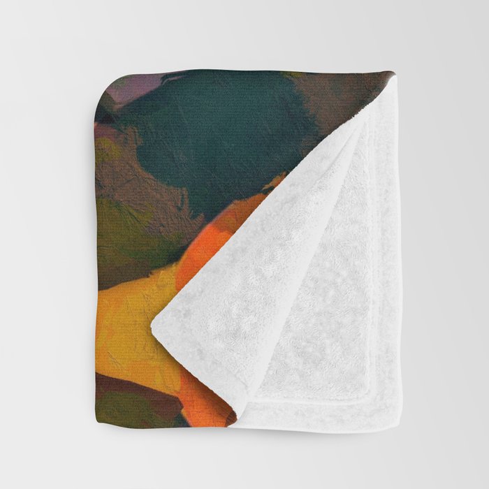 Promises Kept Abstract  Art - red teal orange mahogany olive slate gray Throw Blanket Gallery Image 3