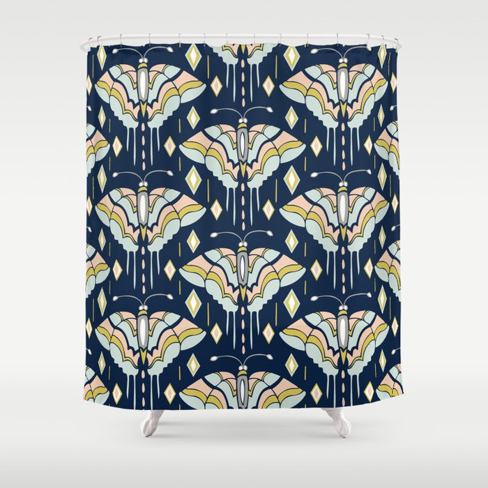 La Maison des Papillons - Midnight Shower Curtain Gallery Image 1