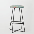 William Morris Strawberry Thief Aqua Blue Turquoise Stool Gallery Image 1