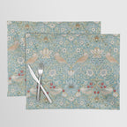 William Morris Strawberry Thief Aqua Blue Turquoise Placemat Gallery Image 1