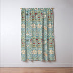 William Morris Strawberry Thief Aqua Blue Turquoise Window Curtain Gallery Image 3