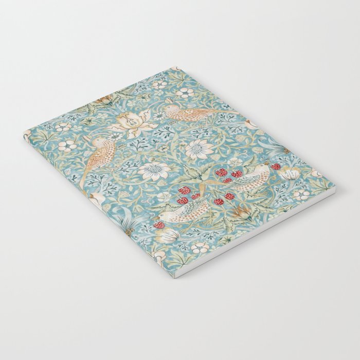 William Morris Strawberry Thief Aqua Blue Turquoise Notebook Gallery Image 2