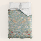 William Morris Strawberry Thief Aqua Blue Turquoise Comforter Gallery Image 6