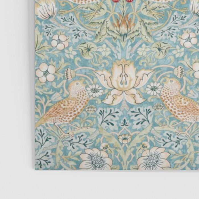 William Morris Strawberry Thief Aqua Blue Turquoise Poster Gallery Image 3