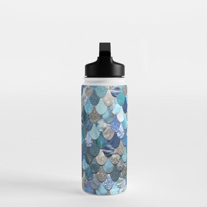 Mermaid Ocean Blue Pattern Water Bottle Gallery Image 3