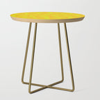 Bright Yellow and Orange Wispy Leaves Contemporary Pattern Side Table Gallery Image 1