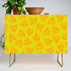Bright Yellow and Orange Wispy Leaves Contemporary Pattern Credenza Gallery Image 1