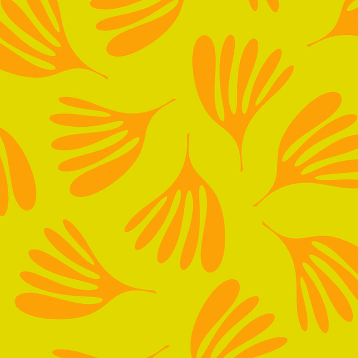 Bright Yellow and Orange Wispy Leaves Contemporary Pattern Coffee Mug Gallery Image 2