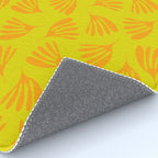 Bright Yellow and Orange Wispy Leaves Contemporary Pattern Rug Gallery Image 4
