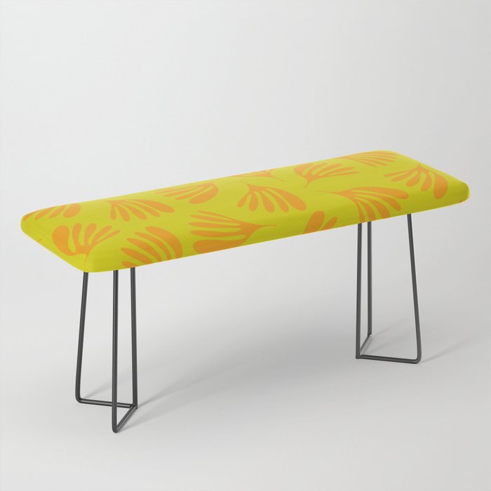Bright Yellow and Orange Wispy Leaves Contemporary Pattern Bench Gallery Image 1